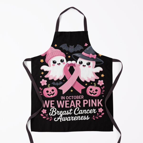 Item preview, in October We Wear Pink Ghost Witch Breast Cancer Awareness designed and sold by ConceptThena.