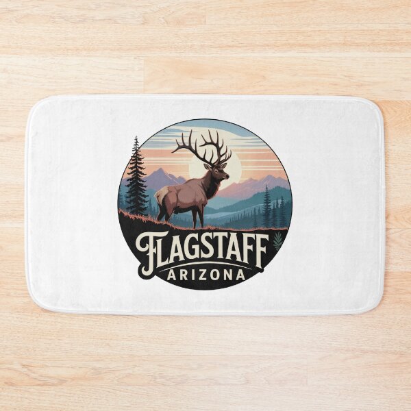 Item preview, Flagstaff Arizona Elk - Vintage Mountain Scene Wildlife Illustration designed and sold by CircinusStore.
