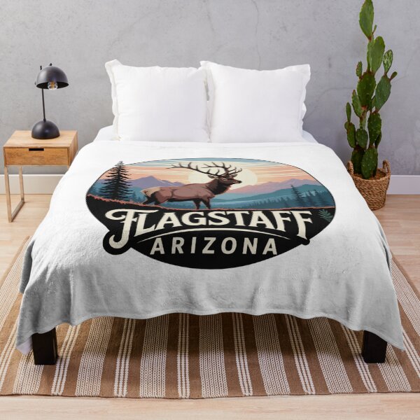 Item preview, Flagstaff Arizona Elk - Vintage Mountain Scene Wildlife Illustration designed and sold by CircinusStore.