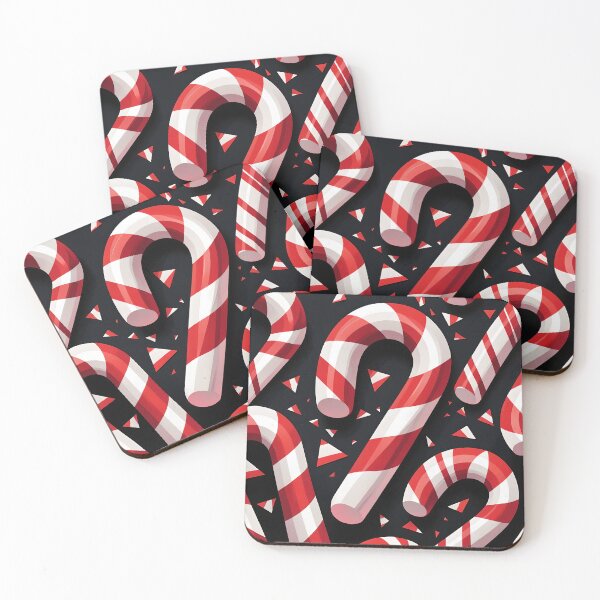 Item preview, Colorful Geometric Candy Cane Illustration on Black Background designed and sold by BankMano.