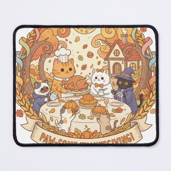 Item preview, Paw-some Cat Thanksgiving Feast designed and sold by RainUlan53.