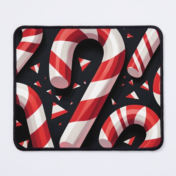 Item preview, Colorful Geometric Candy Cane Illustration on Black Background designed and sold by BankMano.