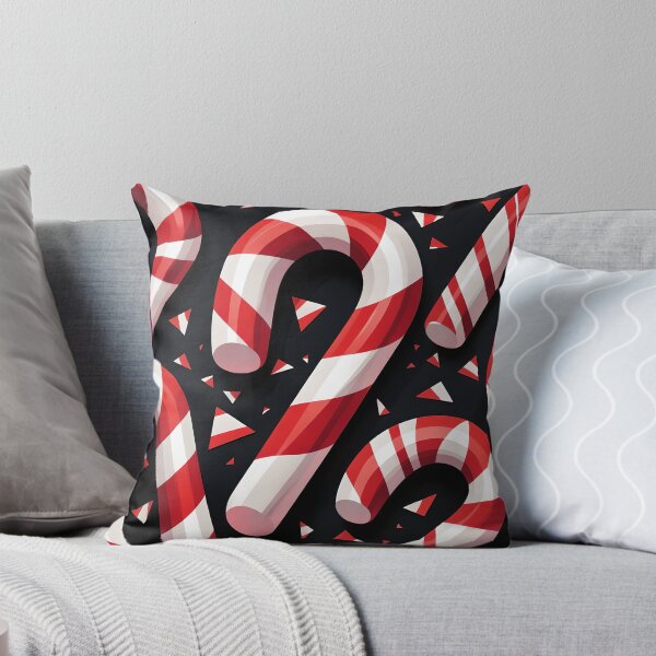 Item preview, Colorful Geometric Candy Cane Illustration on Black Background designed and sold by BankMano.