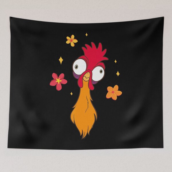 Item preview, Tropical Rooster Art – Cute Island Bird With Flowers Illustration designed and sold by houpdrebesn.