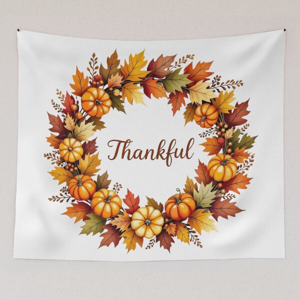 Item preview, Happy Thanksgiving "Thankful" Wreath designed and sold by CrystalCove11.