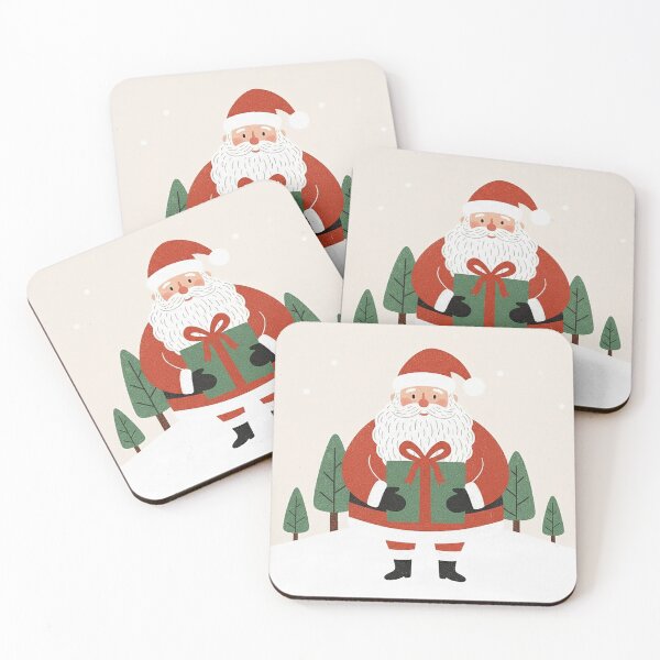 Item preview, Jolly Santa Claus Holding Present in Snowy Forest designed and sold by zzz888.