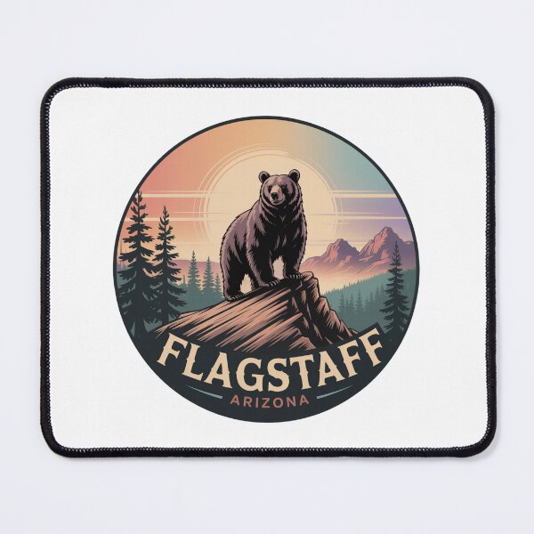 Item preview, Flagstaff Arizona Bear - Retro Mountain Sunset Wildlife Illustration designed and sold by CircinusStore.