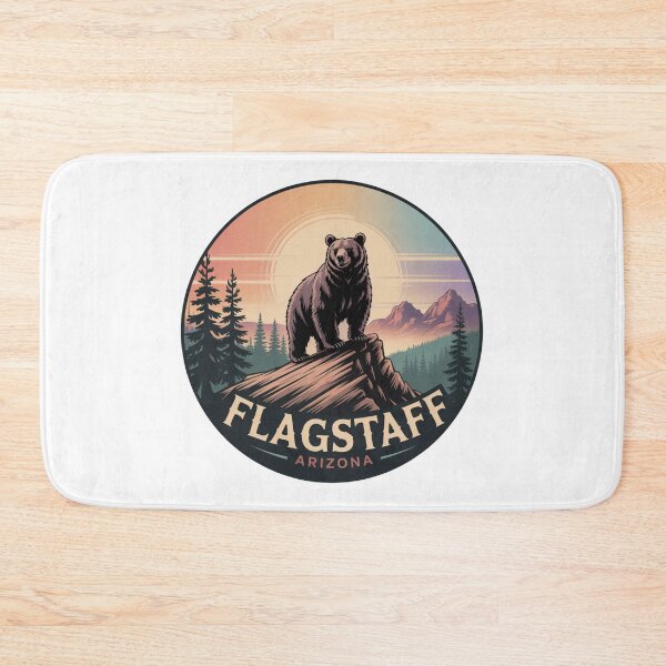 Item preview, Flagstaff Arizona Bear - Retro Mountain Sunset Wildlife Illustration designed and sold by CircinusStore.