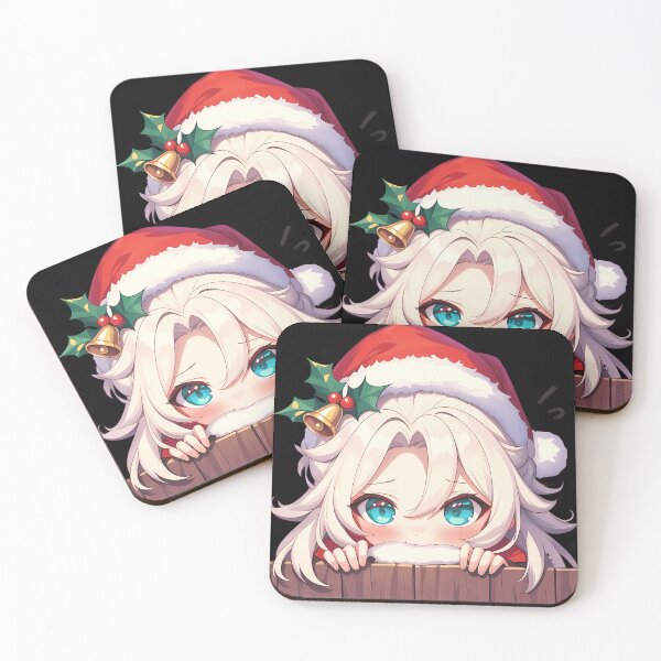 Item preview, Albedo Genshin Impact Game Chibi Kawaii Christmas Peeker Blue Eyes Holiday Anime designed and sold by HumbertoValveno.