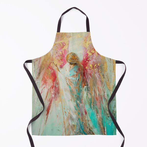 Item preview, Golden Guardian Angel – Abstract Poster in soft pastel colors designed and sold by Seelenzauberart.