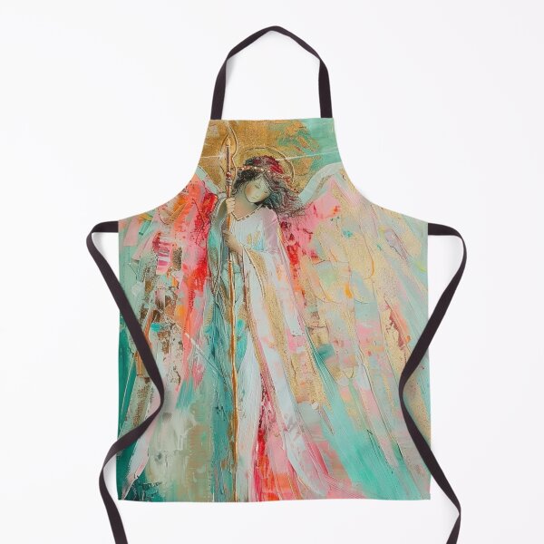 Item preview, Golden Guardian Angel – Abstract Poster in soft pastel colors designed and sold by Seelenzauberart.