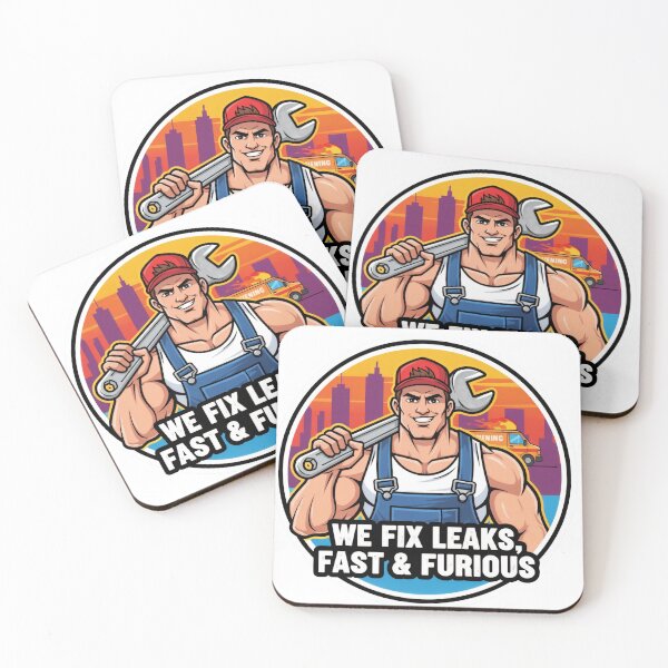 Item preview, We Fix Leaks Fast & Furious | Plumber Mechanic Wrench Sticker, T-Shirt, Phone Case designed and sold by MiracleDroplet.