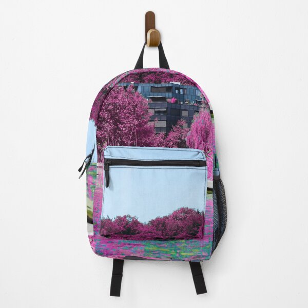 Item preview, Futuristic urban settlement – Pink nature in the water / Swiss Artwork Photography designed and sold by Raphael Wolf.