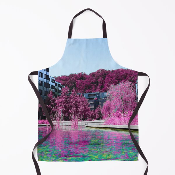 Item preview, Futuristic urban settlement – Pink nature in the water / Swiss Artwork Photography designed and sold by Raphael Wolf.
