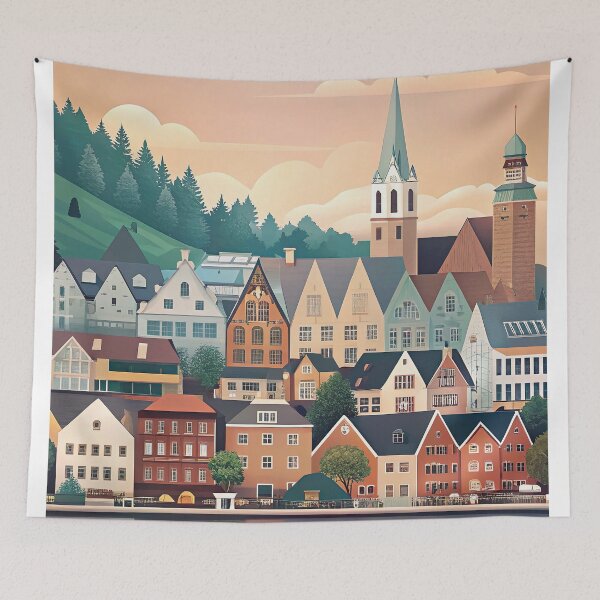 Item preview, Minimalist skyline of  Bergen designed and sold by paulrommer.