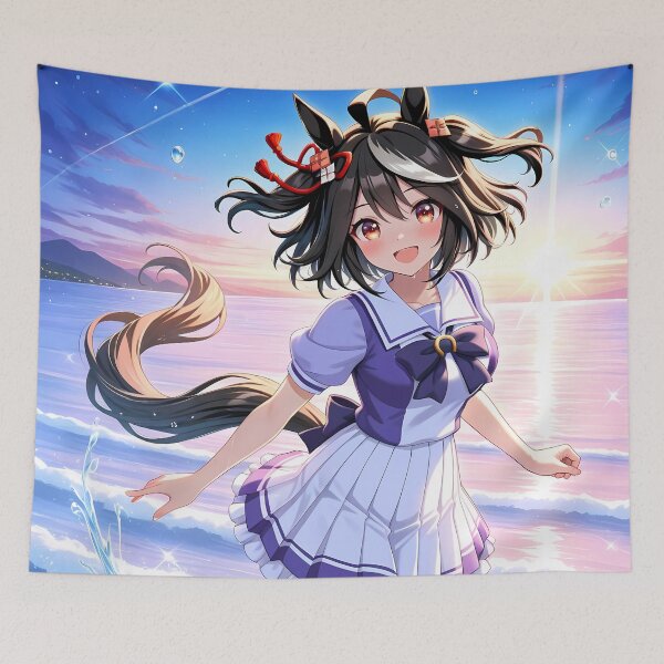 Item preview, Kitasan Black Uma Musume Pretty Derby Anime Girl Ocean Sunset designed and sold by HumbertoValveno.