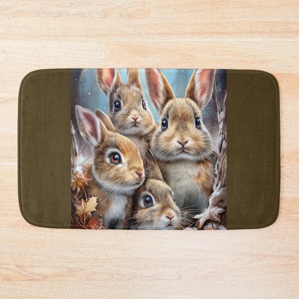 Item preview, Four Cute Rabbits in Winter Scene designed and sold by PetsArt.