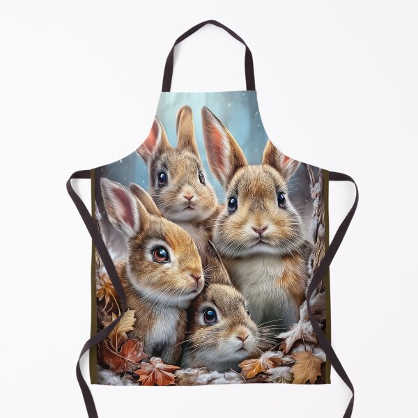 Item preview, Four Cute Rabbits in Winter Scene designed and sold by PetsArt.