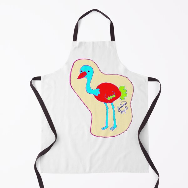 Item preview, RED AND BLUE OSTRICH, CUTE CARTOON OSTRICH DRAWING, LARISSA MYRIE designed and sold by larissa-myrie.