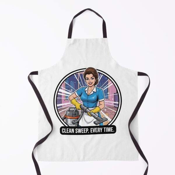 Item preview, Clean Sweep Every Time | Retro Cleaning Lady Vacuum Sticker, T-Shirt, Phone Case designed and sold by MiracleDroplet.