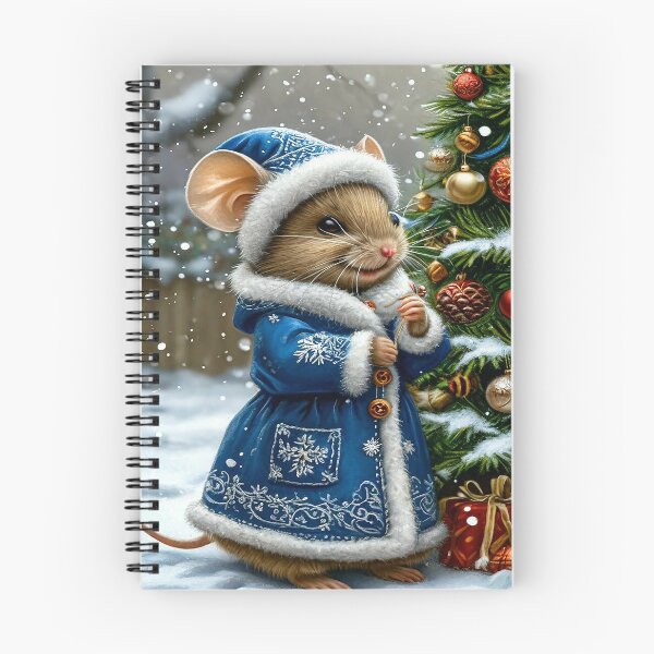 Item preview, Cute Winter Mouse in Blue Coat – Christmas Holiday Art designed and sold by AmetistLight.