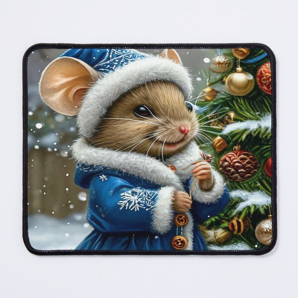 Item preview, Cute Winter Mouse in Blue Coat – Christmas Holiday Art designed and sold by AmetistLight.