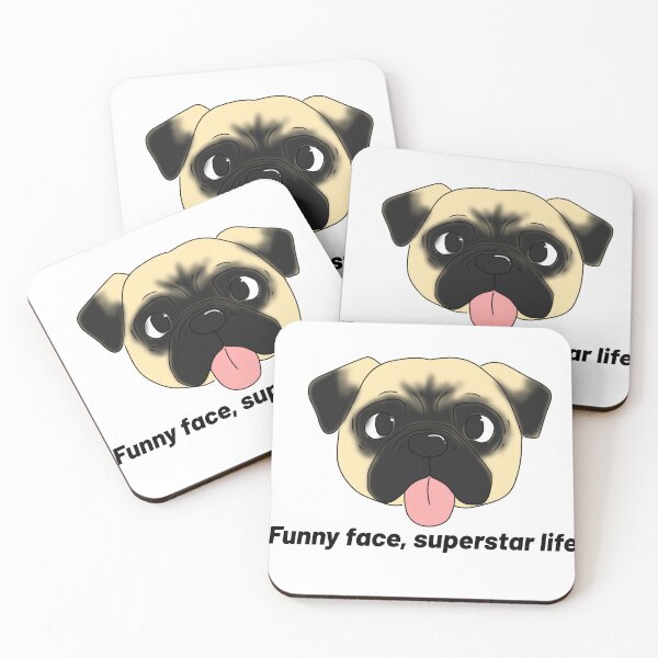 Item preview, Pug – “Funny Face, Superstar Life” – Cute & Funny Dog Cartoon Design designed and sold by Crack-in-Colors.