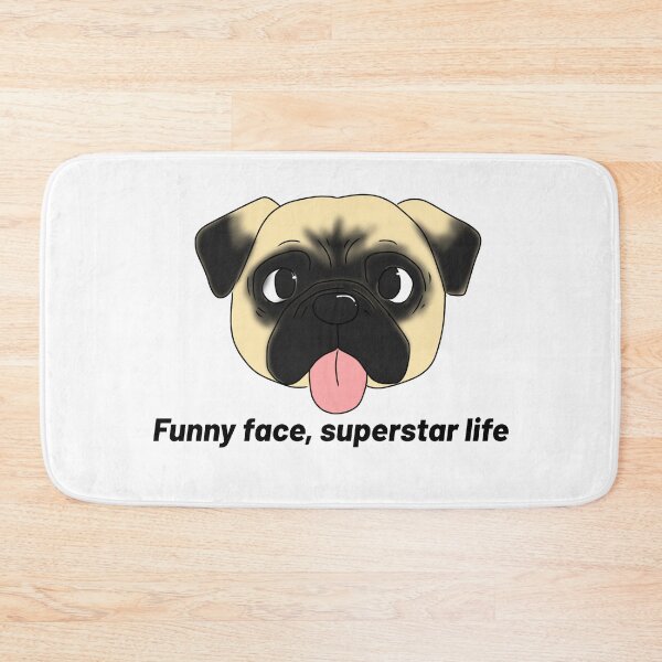 Item preview, Pug – “Funny Face, Superstar Life” – Cute & Funny Dog Cartoon Design designed and sold by Crack-in-Colors.
