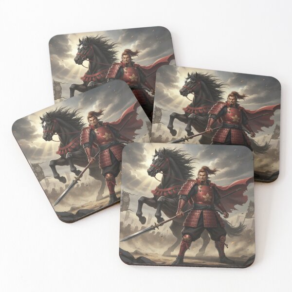 Item preview, Maeda Keiji & Matsukaze — The Wild Bloom of the Battlefield | Japanese Warlord Art / 前田慶次と松風 ― 戦場に咲く荒花 designed and sold by Mori-no-Akari.