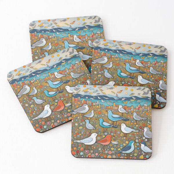 Item preview, Field of seagulls designed and sold by Colin Bentham.