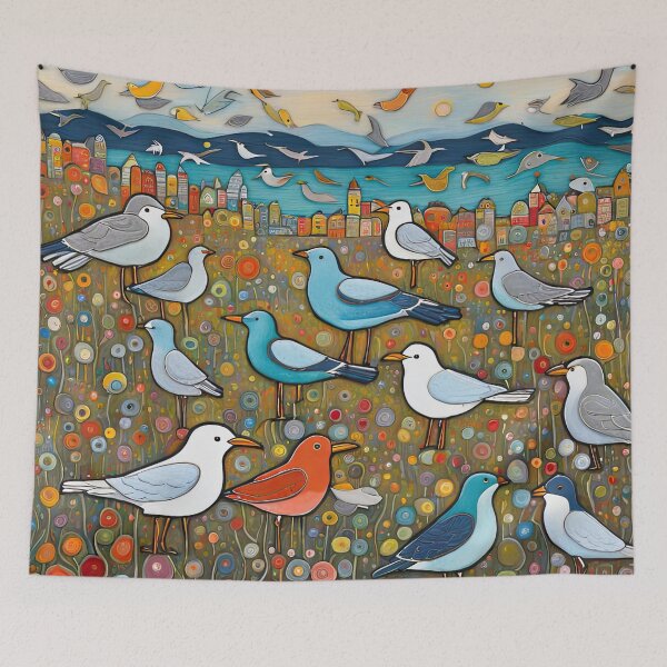 Item preview, Field of seagulls designed and sold by Colin Bentham.