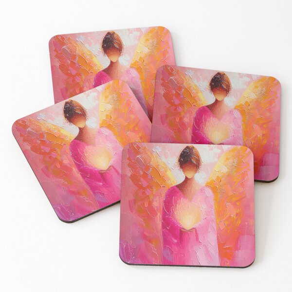 Item preview, Pink Light Angel – Gentle Heart Energy in Pink and Gold designed and sold by Seelenzauberart.