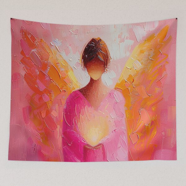 Item preview, Pink Light Angel – Gentle Heart Energy in Pink and Gold designed and sold by Seelenzauberart.