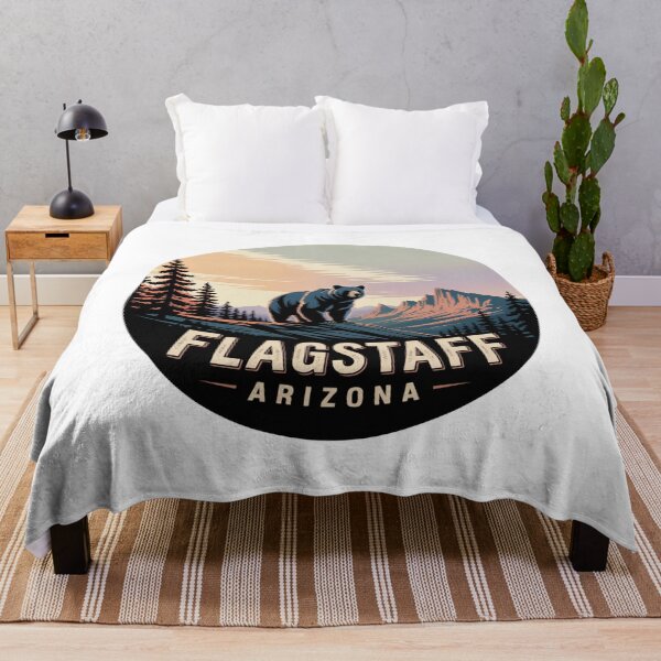 Item preview, Flagstaff Arizona Bear - Vintage Mountain Sunset Wilderness Illustration designed and sold by CircinusStore.