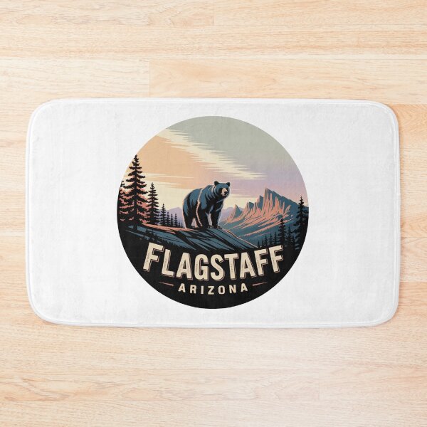 Item preview, Flagstaff Arizona Bear - Vintage Mountain Sunset Wilderness Illustration designed and sold by CircinusStore.