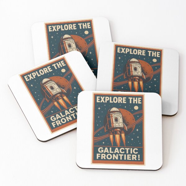 Item preview, Retro Sci-Fi Space Poster Explore the Galactic Frontier. designed and sold by The-T-In-Retro.