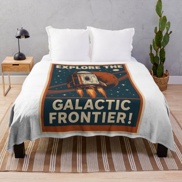 Item preview, Retro Sci-Fi Space Poster Explore the Galactic Frontier. designed and sold by The-T-In-Retro.