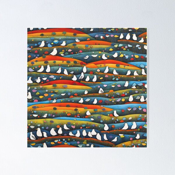 Item preview, Field of seagulls designed and sold by Colin Bentham.