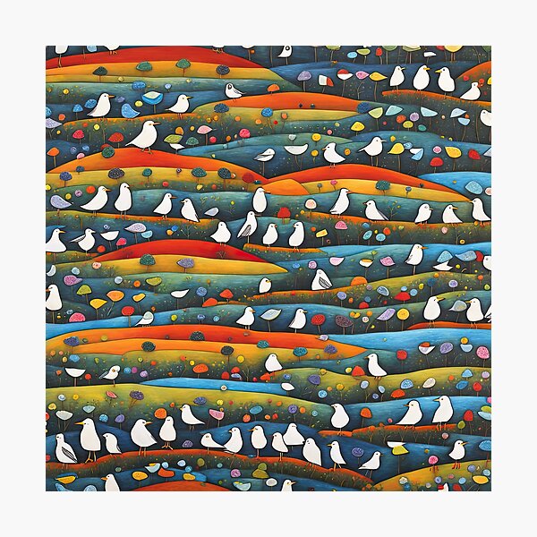 Item preview, Field of seagulls designed and sold by Colin Bentham.