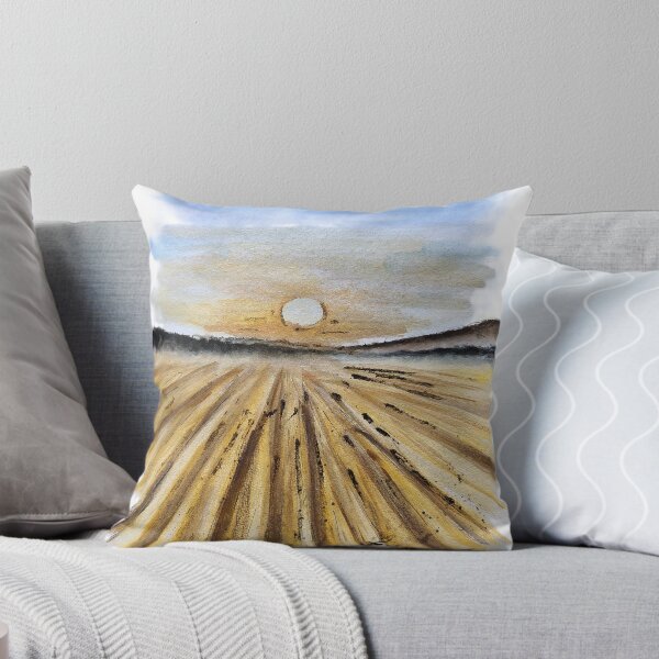 Item preview, Summer Sunrise over a Wheat Field – Peaceful and Light-Filled Watercolor Painting designed and sold by kkjustpaint.