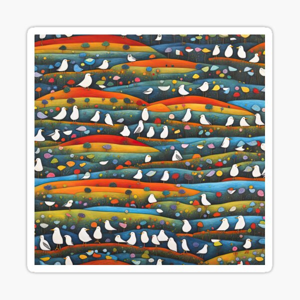 Item preview, Field of seagulls designed and sold by Colin Bentham.