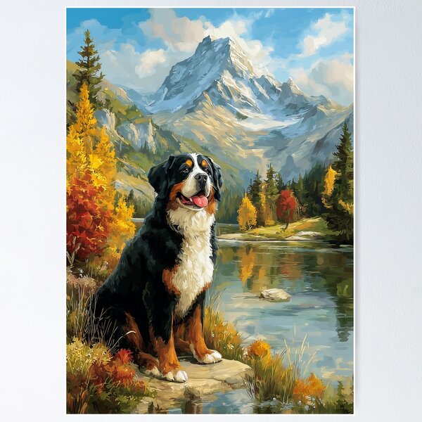 Item preview, Bernese Mountain Dog by Lake Painting designed and sold by PetsArt.