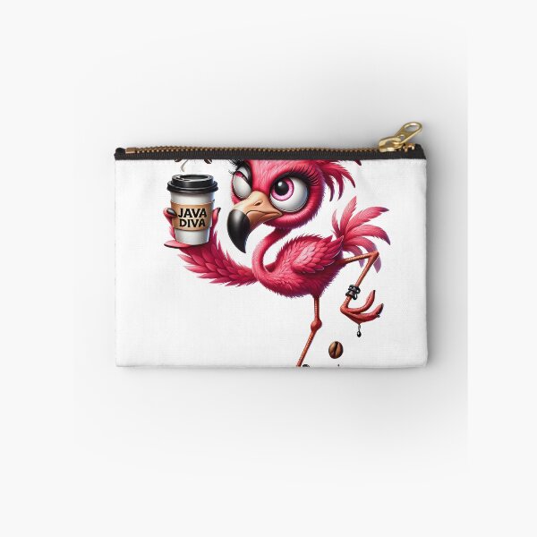 Item preview, Java Diva Flamingo – Cute Pink Coffee Bird Illustration designed and sold by Lulunza.