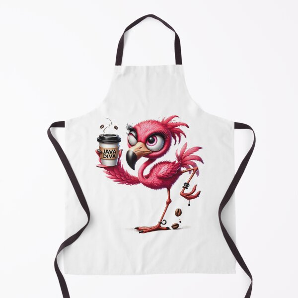 Item preview, Java Diva Flamingo – Cute Pink Coffee Bird Illustration designed and sold by Lulunza.