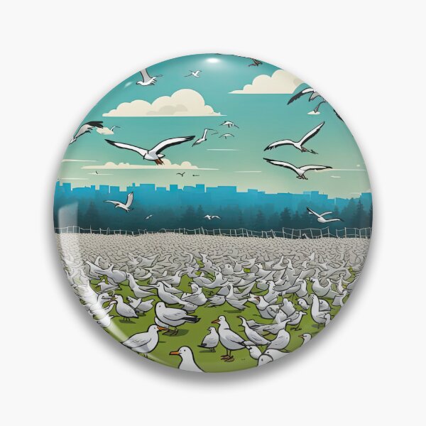 Item preview, Field of seagulls designed and sold by Colin Bentham.