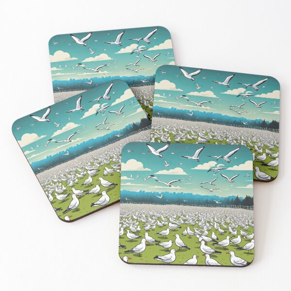 Item preview, Field of seagulls designed and sold by Colin Bentham.