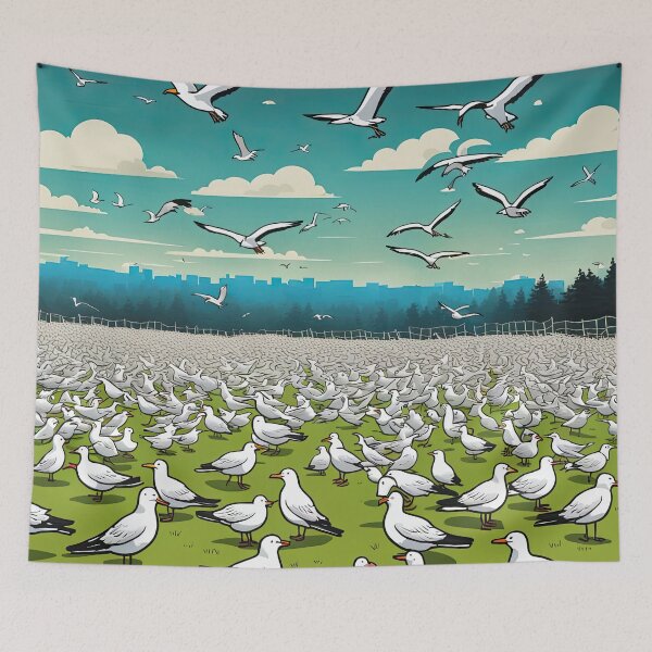 Item preview, Field of seagulls designed and sold by Colin Bentham.