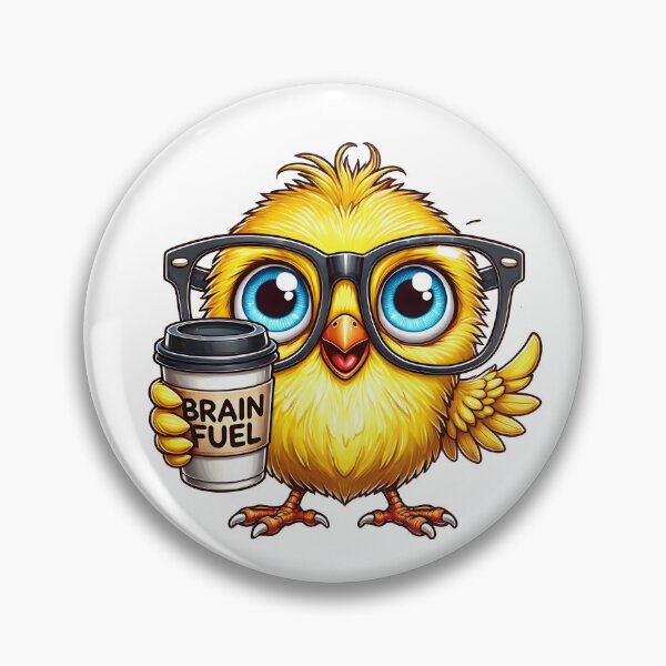 Item preview, Brain Fuel Chick – Cute Yellow Bird Coffee Art designed and sold by Lulunza.