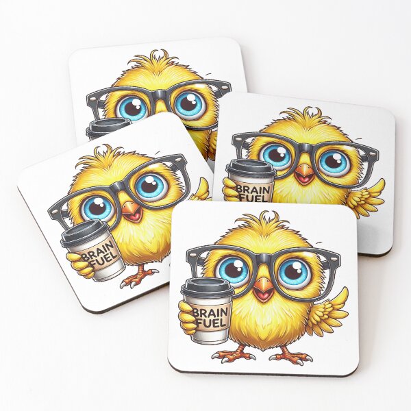 Item preview, Brain Fuel Chick – Cute Yellow Bird Coffee Art designed and sold by Lulunza.