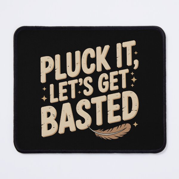 Item preview, Pluck It, Let’s Get Basted – funny Thanksgiving vector design with stars and feather designed and sold by SaritaVerseArt.